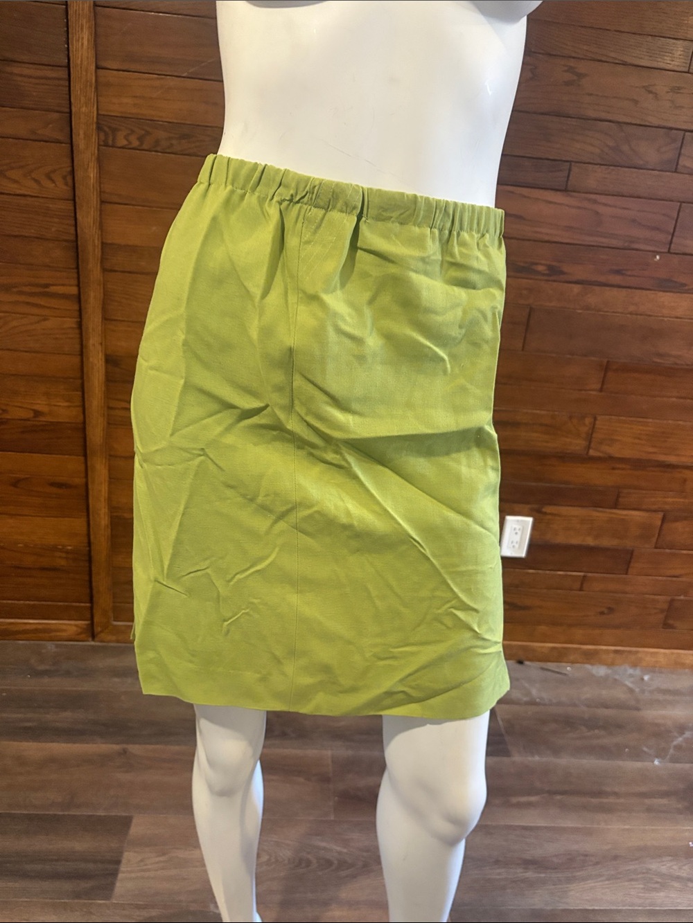 Source Unknown Lime Green Elastic-Waist Pencil Skirt
